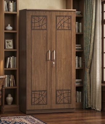 Picture of Iron Man Premium Quality - Modern 2 Door Almira,Melamine Laminated Board Chevron Cupboard 72/28 - antique
