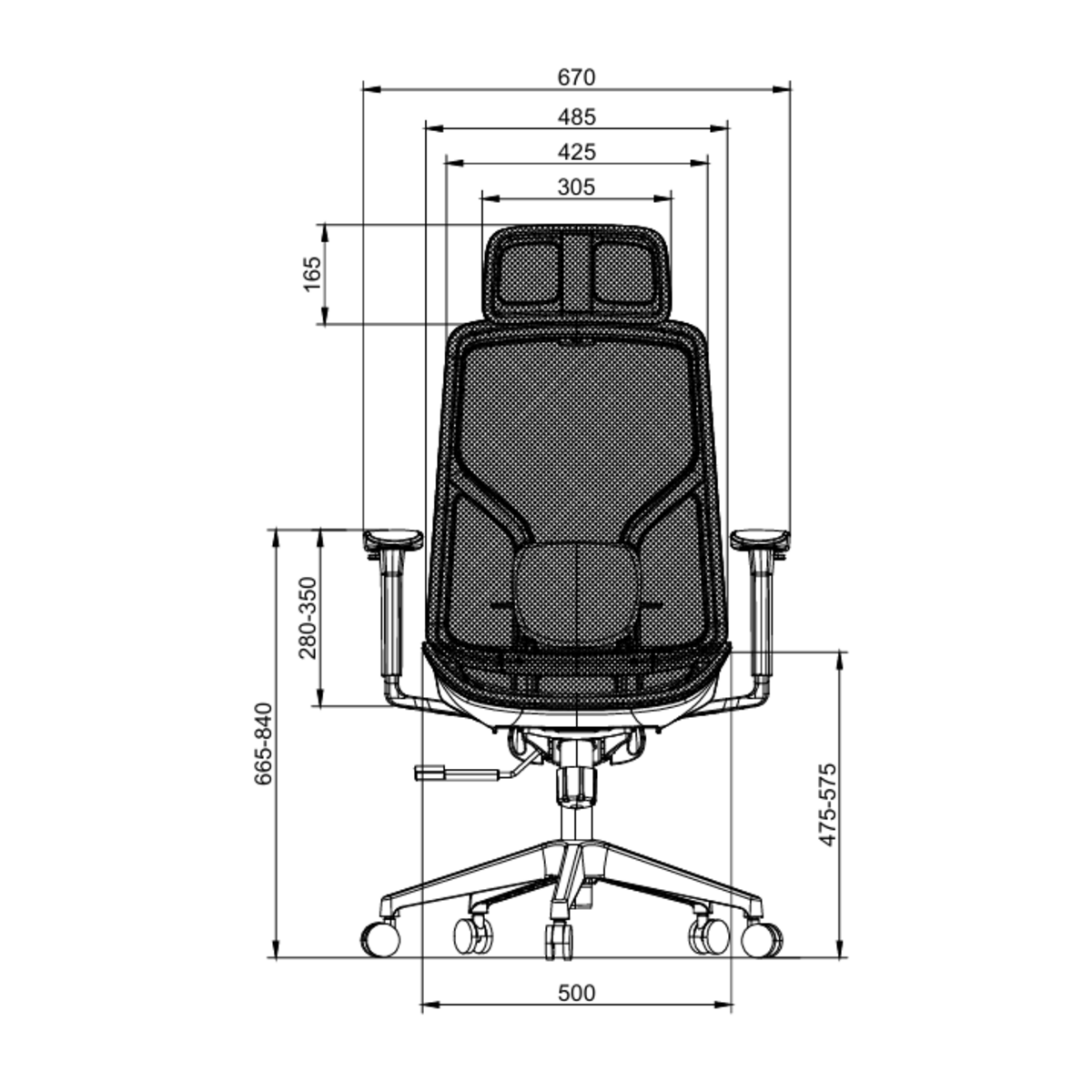 Picture of REGAL Ergonomic Swivel Chair-S6H (Black) CES-S6H-7-1-66