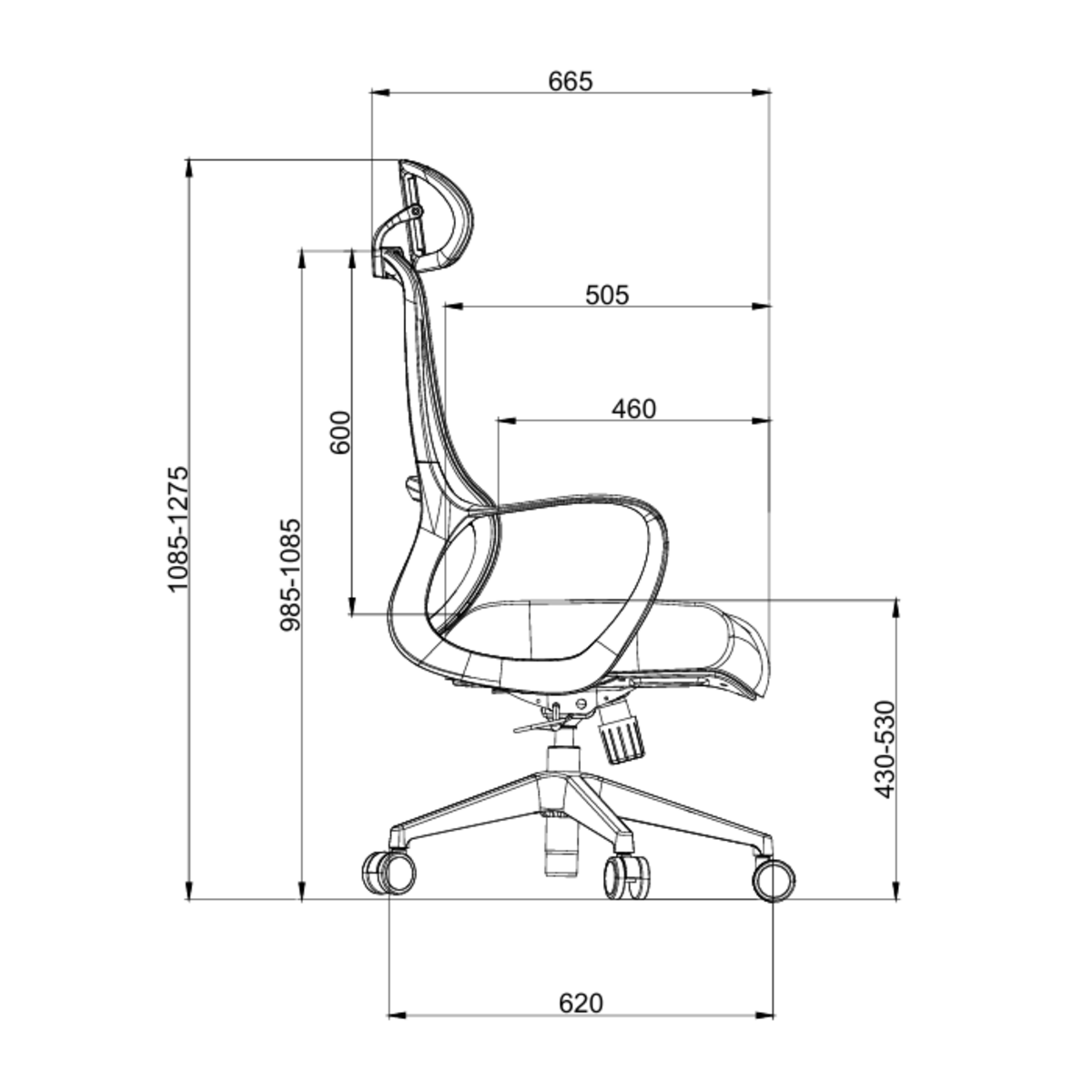 Picture of REGAL Ergonomic Swivel Chair-GK8 (Black) CES-GK8-7-1-66
