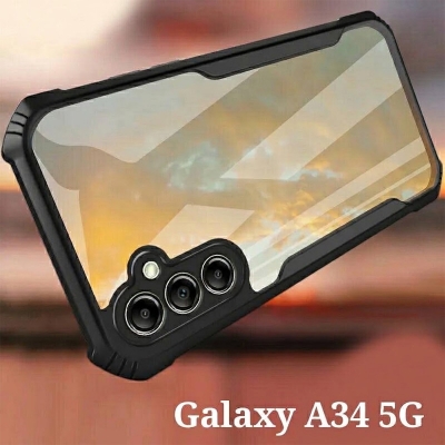 Picture of For Samsung Galaxy A34 5G Shockproof Bumper Anti-Drop Slim Fit Fashion Back Cover Case-Black