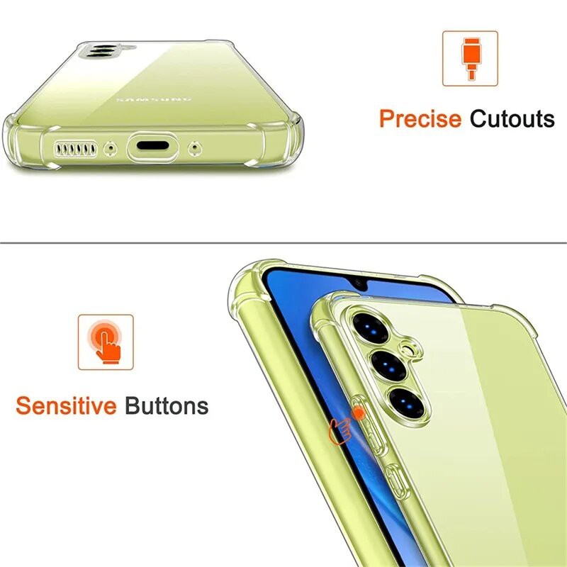 Picture of For Samsung Galaxy A34 5G Silicone Airbag cover Shockproof Transparent Protective Clear Back Cover TPU Case-Samsung Galaxy A34 5G