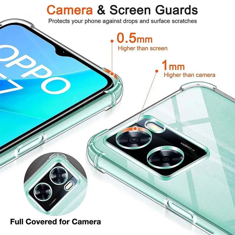 Picture of Transparent Silicone Airbag Shockproof TPU Back Case For OPPO A57 5G / A77 5G (2022)