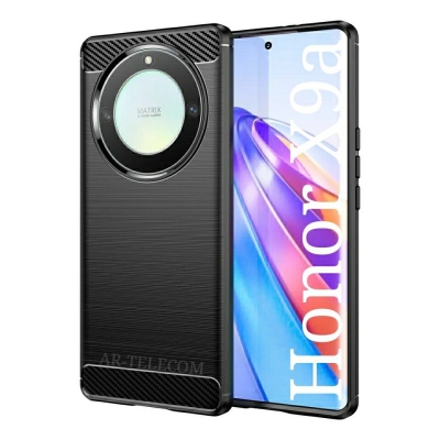 Picture of Brushed Carbon Fiber Texture Shockproof Back Cover Case For Honor X9a-Black
