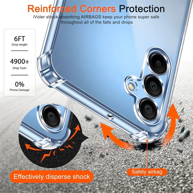 Picture of For Samsung Galaxy A25 Airbag Soft Silicone Transparent Back Cover Case-Transparent