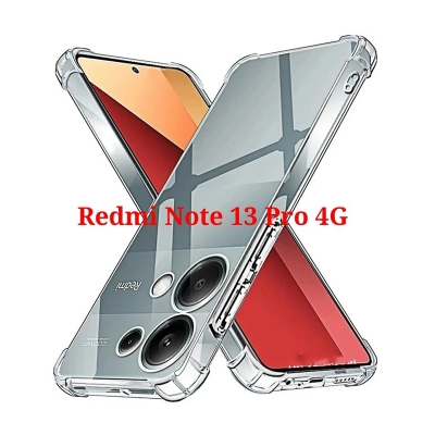 Picture of For Xiaomi Mi Redmi Note 13 Pro 4G and Xiaomi Poco M6 Pro 4G Airbag Soft Silicone Transparent Back Cover Case-Transparent