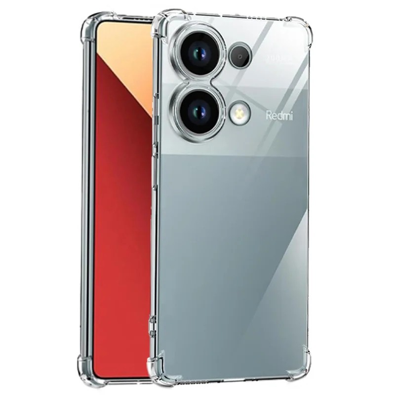 Picture of For Xiaomi Mi Redmi Note 13 Pro 4G and Xiaomi Poco M6 Pro 4G Airbag Soft Silicone Transparent Back Cover Case-Transparent