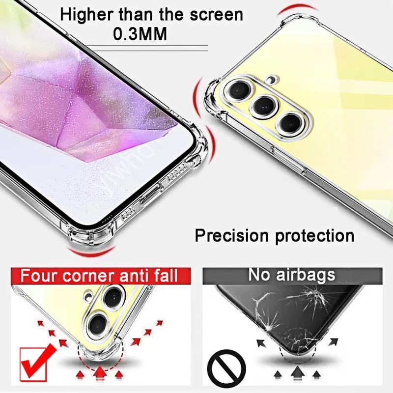 Picture of For Samsung Galaxy A05S and M14 4G F14 4G Airbag Soft Silicone Transparent Back Cover Case-Transparent