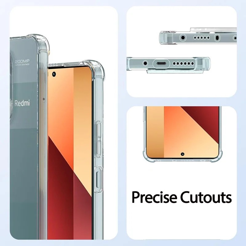 Picture of For Xiaomi Redmi Note 13 4G (Global) Airbag Transparent Back Cover Case-Transparent