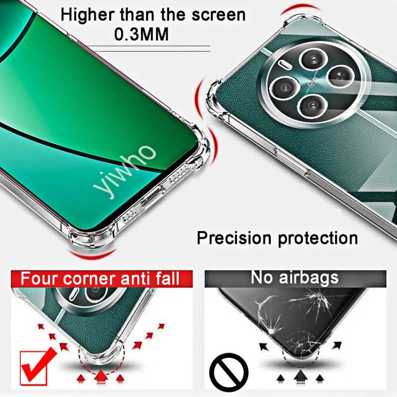 Picture of For Realme 12 Pro and Realme 12 Pro Plus 5G Airbag Soft Silicone Transparent Back Cover Case-Transparent