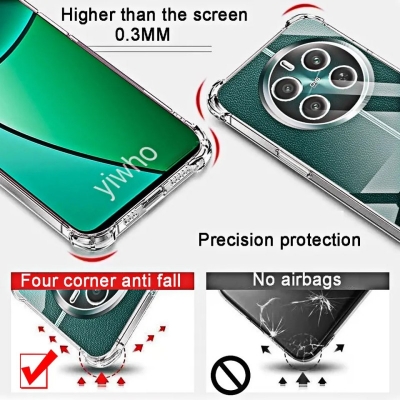 Picture of For Realme 12 Pro and Realme 12 Pro Plus 5G Airbag Soft Silicone Transparent Back Cover Case-Transparent