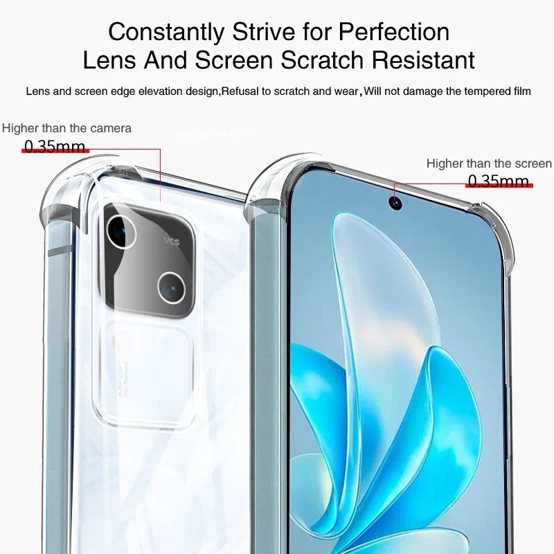 Picture of For vivo V30 5G Airbag Soft Silicone Transparent Back Cover Case-Transparent