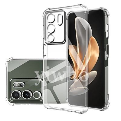 Picture of For vivo V30 Lite 5G Y200 5G Airbag Soft Silicone Transparent Back Cover Case-Transparent