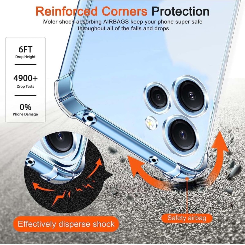 Picture of For Xiaomi Redmi 12 4G Soft Silicone Transparent Airbag Back Cover Case-Redmi 12 4G