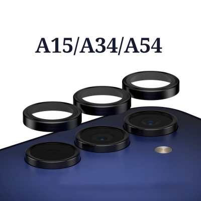 Picture of For Samsung Galaxy A15 A34 and A54 Aluminium and Tempered Glass Camera Protector Ring
