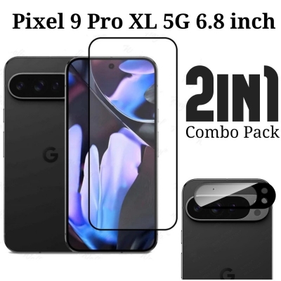 Picture of 2in1 Combo Pack For Google Pixel 9 Pro XL 5G Tempered Glass Screen Protector and Camera Protector Glass-Pixel 9 Pro XL 5G