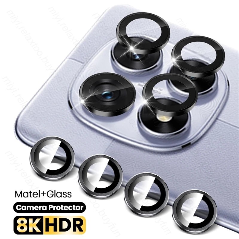 Picture of For Xiaomi Redmi Note 14 Pro 5G Global Aluminium and Tempered Glass Camera Protector Ring