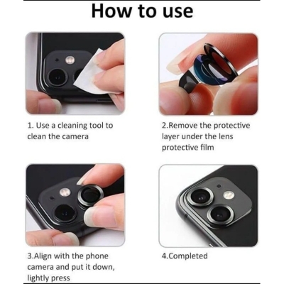 Picture of For Xiaomi Redmi Note 13 4G Camera Protector Ring Aluminium and Tempered Glass