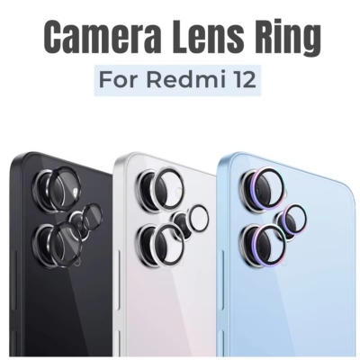 Picture of For Xiaomi Redmi 12 4G Global Camera Protector Ring Aluminium and Tempered Glass
