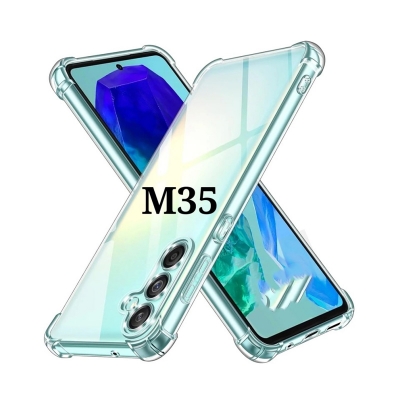 Picture of For Samsung Galaxy M35 5G Soft TPU Silicone Airbag Transparent Back Cover Case-Transparent