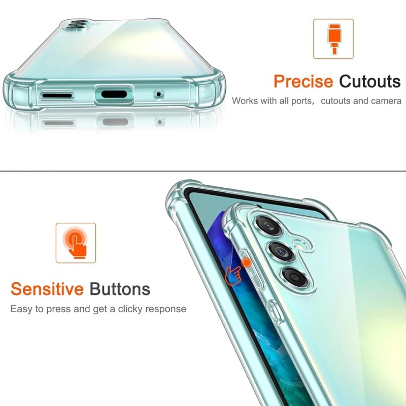 Picture of For Samsung Galaxy M35 5G Soft TPU Silicone Airbag Transparent Back Cover Case-Transparent