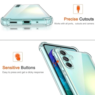 Picture of For Samsung Galaxy M35 5G Soft TPU Silicone Airbag Transparent Back Cover Case-Transparent
