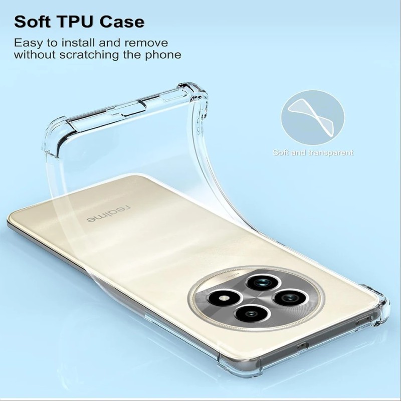 Picture of For Realme 13 Pro and Realme 13 Pro Plus 5G Soft TPU Silicone Airbag Transparent Back Cover Case-Transparent