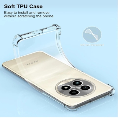Picture of For Realme 13 Pro and Realme 13 Pro Plus 5G Soft TPU Silicone Airbag Transparent Back Cover Case-Transparent