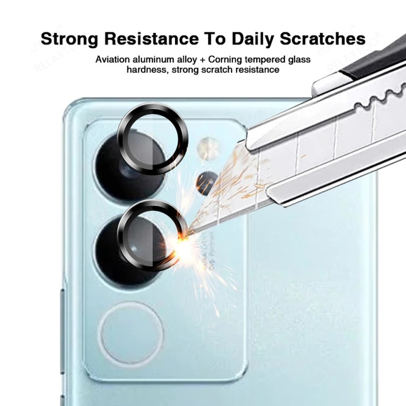 Picture of For vivo V29 and V29 Pro 5G Camera Protector Ring Aluminium and Tempered Glass