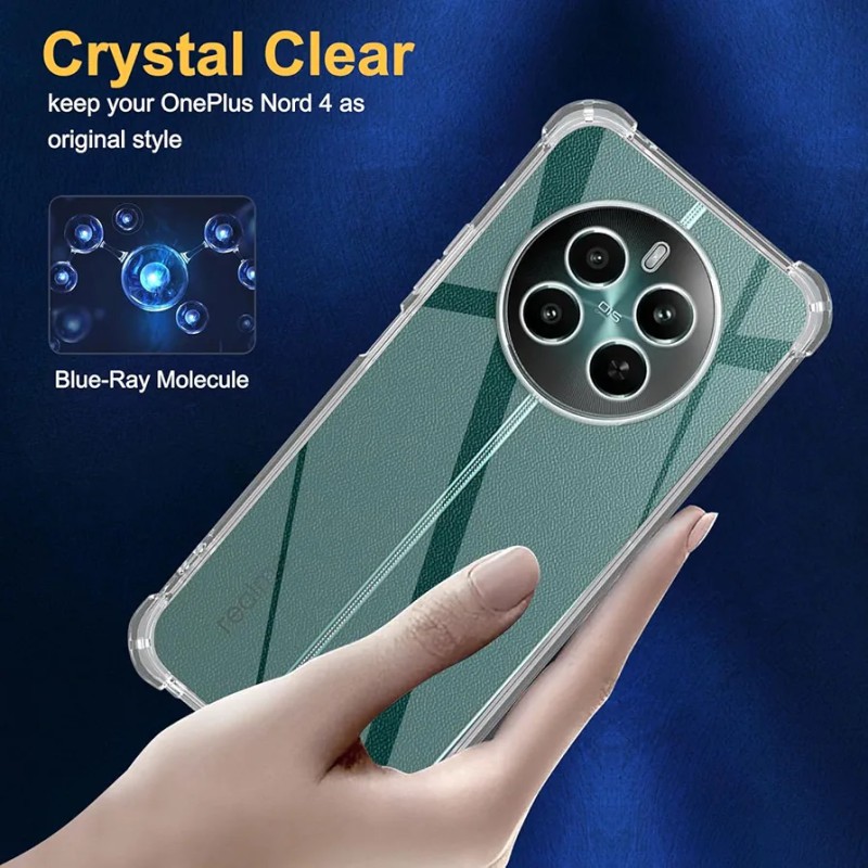Picture of For Realme 12 4G and Realme 12 Plus 5G Narzo 70 Soft TPU Silicone Airbag Transparent Back Cover Case-Transparent