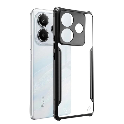 Picture of For Xiaomi Redmi Note 14 4G (Global) Stylish Four Corners Shockproof Hard PC+Tpu Back Cover Case-Black