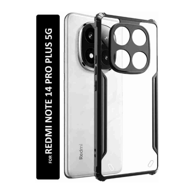 Picture of For Xiaomi Redmi Note 14 Pro Plus 5G Global Stylish Four Corners Shockproof Hard PC + TPU Armor Back Cover Case-Black