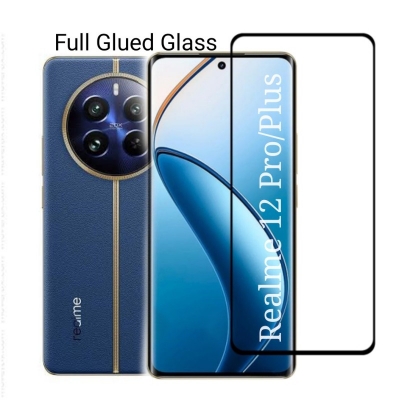 Picture of For Realme 12 Pro 5G and Realme 12 Pro Plus 5G Full Glued Full Coverage Tempered Glass Screen Protector