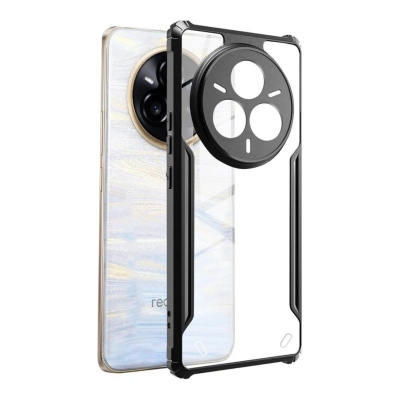 Picture of For Realme 14 Pro Plus + Stylish Four Corners Shockproof Hard PC+Tpu Back Cover Case-Black