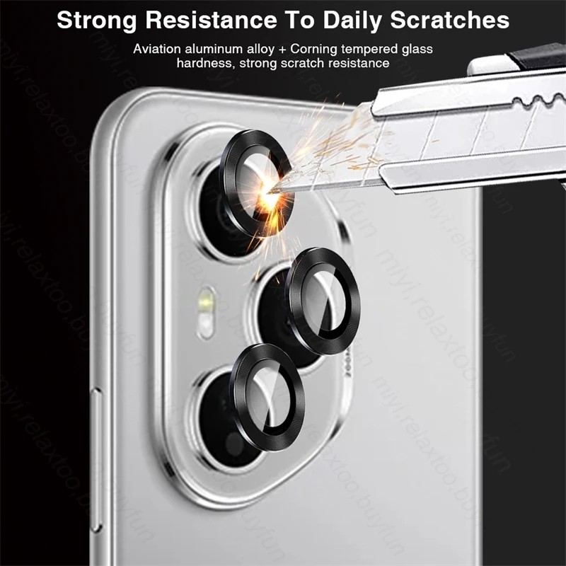 Picture of For Honor 400 Pro 5G Camera Lens Protector Ring Aluminium+Tempered Glass