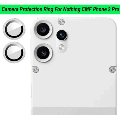 Picture of fo Nothing CMF Phone 2 Pro Camera Lens Protector Ring Aluminium+ Tempered Glass-Grey