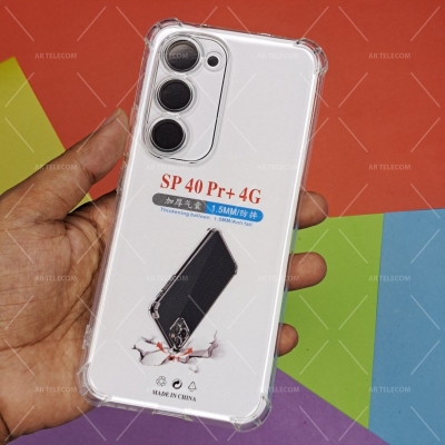 Picture of For Tecno Spark 40 Pro Plus 4G Four Corners Soft TPU Silicone Transparent Back Cover Case-Transparent