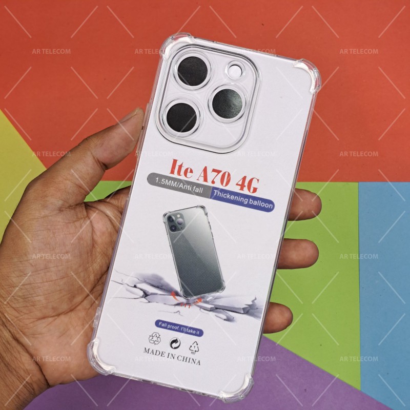 Picture of For itel A70 4G Four Corners Soft TPU Silicone Transparent Back Cover Case-Transparent