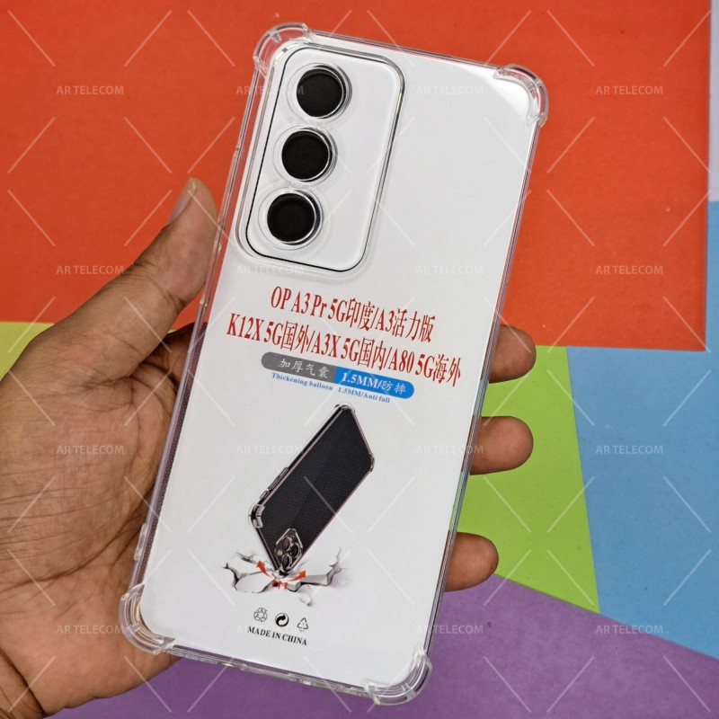 Picture of For Oppo A3 Pro Global K12x 5G Oppo A3x (China) A80 5G Four Corners Soft TPU Silicone Transparent Back Cover Case-Transparent
