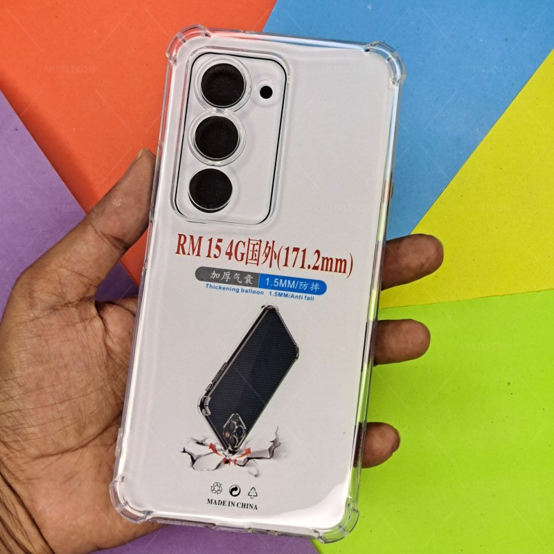 Picture of For Xiaomi Redmi 15 4G (EU) (171mm) Four Corners Soft TPU Silicone Transparent Back Cover Case-Transparent