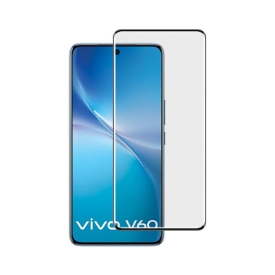 Picture of For vivo V60 HD Full Screen Protector Silk Printing Black Good Quality Real Tempered Glass-Black