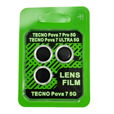 Picture of 1 Set For Tecno Pova 7 5G aluminium Metal And Tempered Glass Camera Protector Ring-Silver