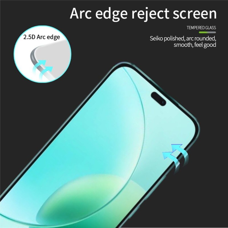 Picture of For Honor X8c 4G / X8B 4G / 200 Lite / 400 Lite / Nova 11 12 13  Screen Protector MOFI 9H Full Glue Full Coverage High Aluminum-Silicon Glass Film - Black-X8C