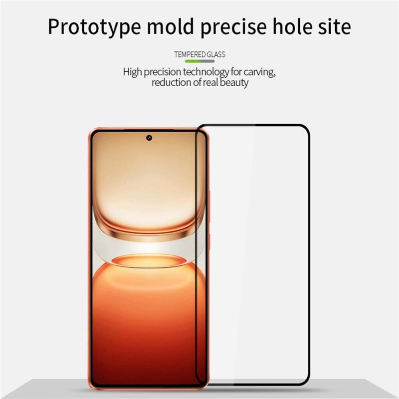 Picture of For Vivo Y300T Y200 Y31 Y31 Pro 5G 2025 Y19S Y19S Pro Y29 Y38 Y39 5G Y58 IQOO T4X T3X Z10X Z9X  Screen Protector MOFI 9H Full Glue Full Coverage High Aluminum-Silicon Glass Film - Black-VIVO Y29