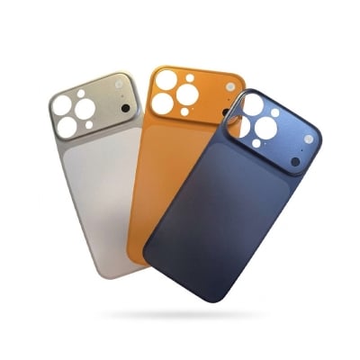 Picture of Converter Aluminum Back Plate | Skin Peel & Stick | Upgrade Kit For iPhone 13 Pro Convert into 17 Pro | Skin For iPhone13 Pro into 17 Pro Max. (Cosmic Orange, iPhone 13 Pro)