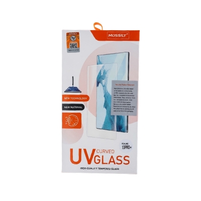 Picture of For Realme 13 Pro+  Mossily Premium UV Curved Liquid Tempered Glass Screen Protector - Full Glue Protection & High Sensitivity-Realme 13 Pro,
