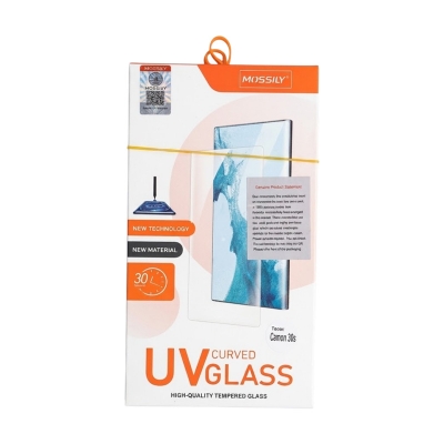 Picture of For Tecno Camon 30S  Mossily Premium UV Curved Liquid Tempered Glass Screen Protector - Full Glue Protection & High Sensitivity-Tecno Camon 30S