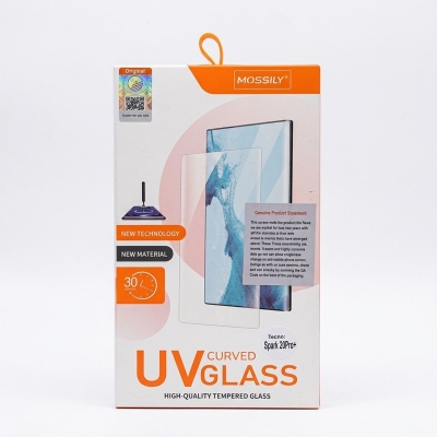 Picture of For Tecno Spark 20 Pro+  Mossily Premium UV Curved Liquid Tempered Glass Screen Protector - Full Glue Protection & High Sensitivity-Tecno Spark 20 Pro,