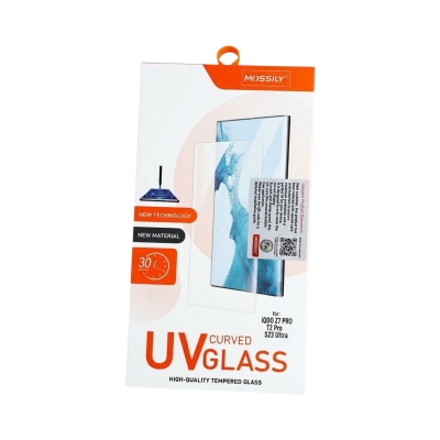 Picture of For vivo iQOO Z7 Pro / vivo T2 Pro Mossily Premium UV Curved Liquid Tempered Glass Screen Protector - Full Glue Protection & High Sensitivity-vivo iQOO Z7 Pro