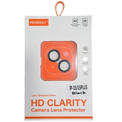 Picture of Premium HD Clarity Camera Lens Protector with Aviation Aluminum Frame - AR Coating & Diamond Protection For Apple iPhone 15 / Apple iPhone 15 Plus-Black