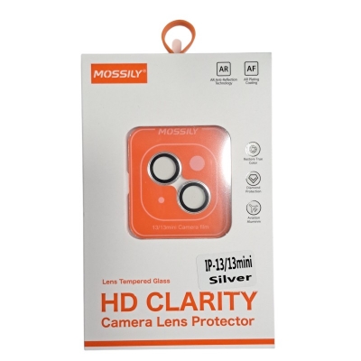 Picture of Premium HD Clarity Camera Lens Protector with Aviation Aluminum Frame - AR Coating & Diamond Protection For Apple iPhone 13 / Apple iPhone 13 mini-Silver